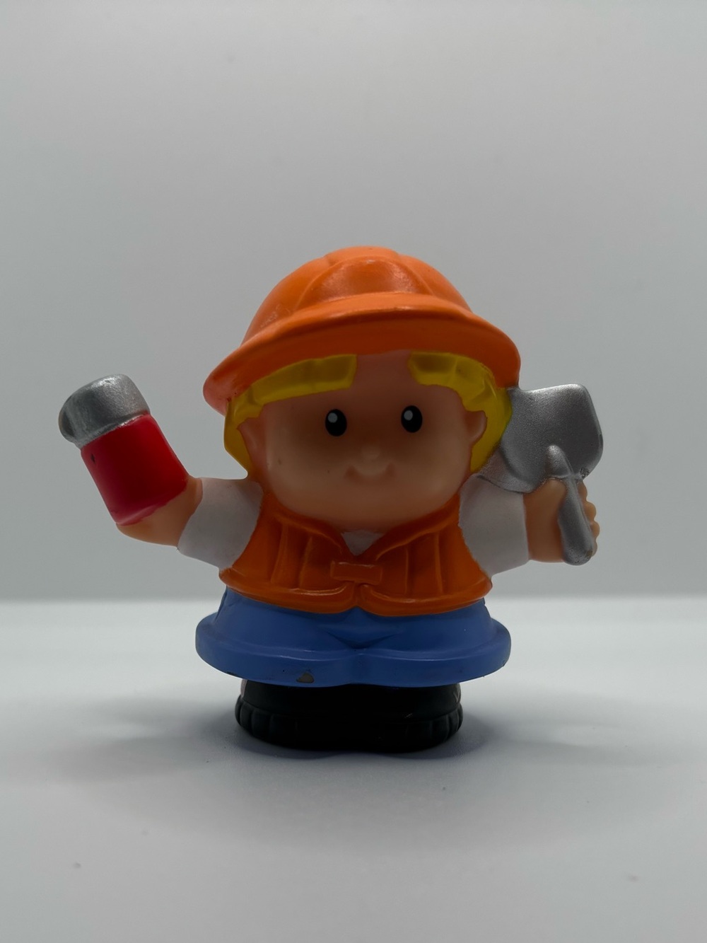 3/15$ 🐸 Fisher Price Little People Construction Worker Orange Vest & Hat